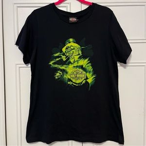 Vintage Harley Davidson Black Evil Leprechaun Halloween T-shirt Size Xl